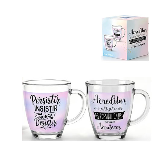 CANECA DE VIDRO 370ML COZINHA & UD