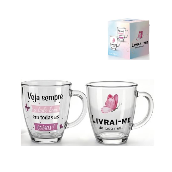 CANECA DE VIDRO 370ML COZINHA & UD