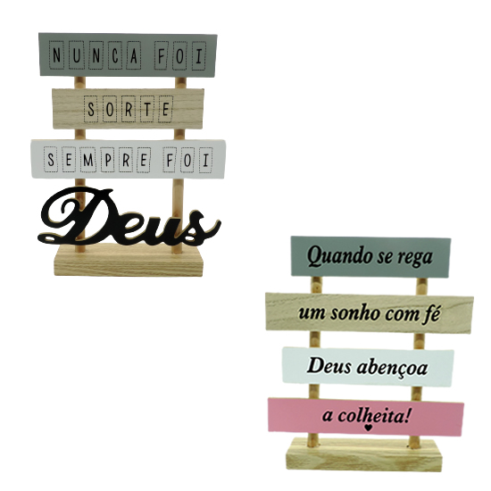 ENFEITE DECOR. DE MAD. 20X25CM-ENFEITE DECORATIVO