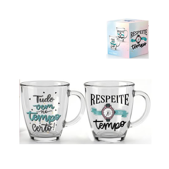 CANECA DE VIDRO 370ML COZINHA & UD